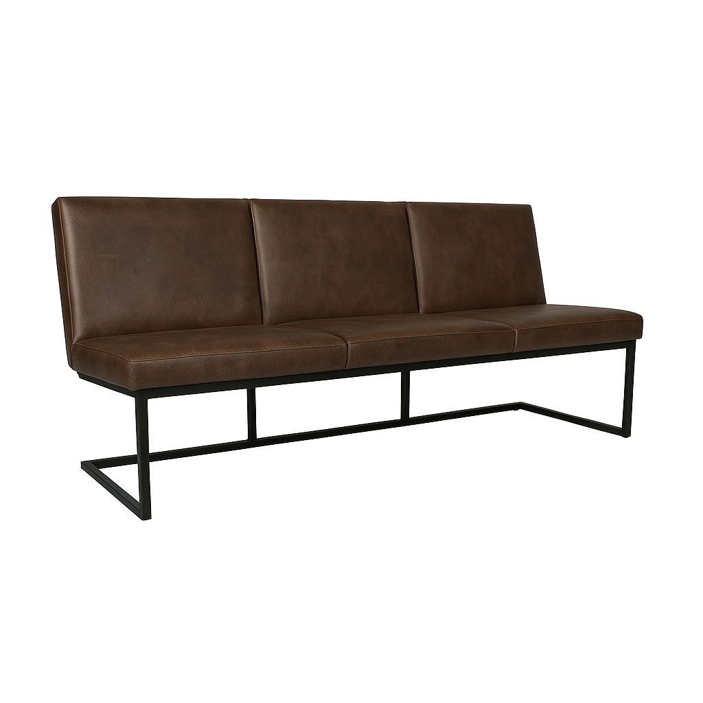 Bancheta piele NEAGRA | model FLEET