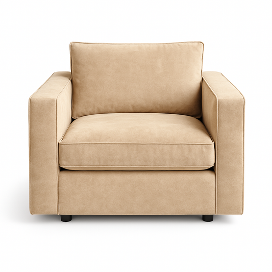 Fotoliu catifea NEMA culoare BEJ