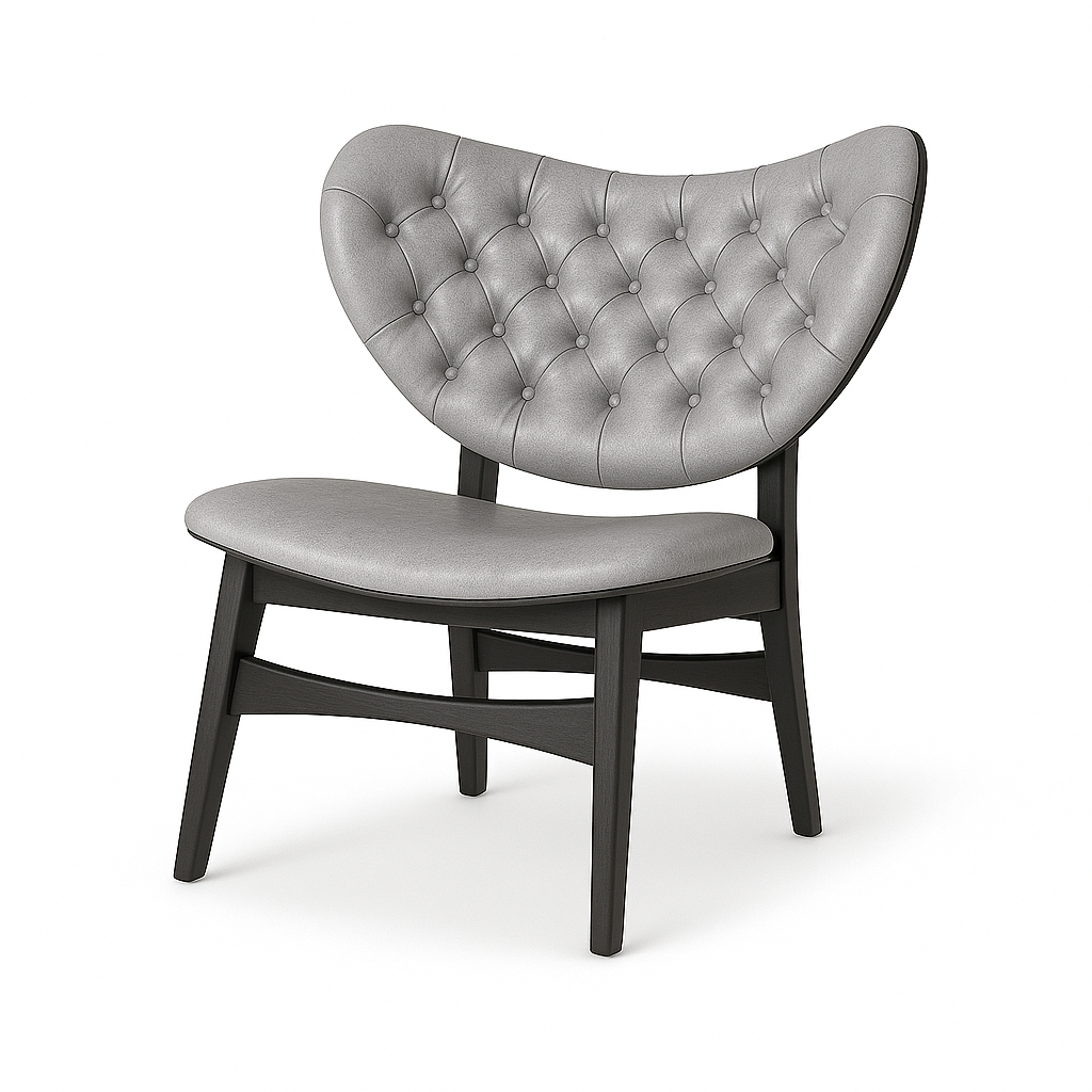 Scaun tip fotoliu piele GRI | model SAMUEL