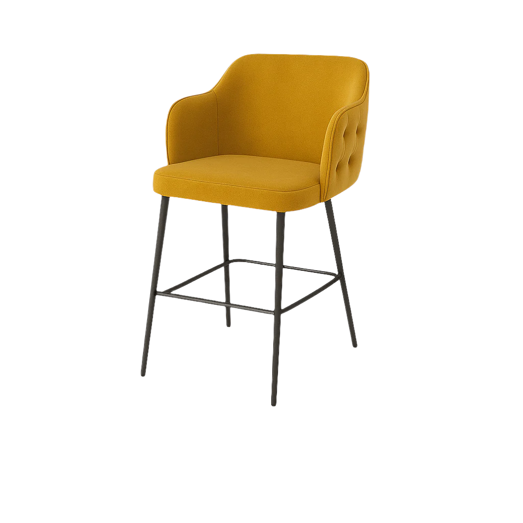 Scaun bar catifea GALBENA | model TEONA