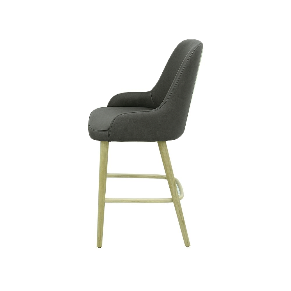Scaun bar piele naturala BEJ | model ROCCO