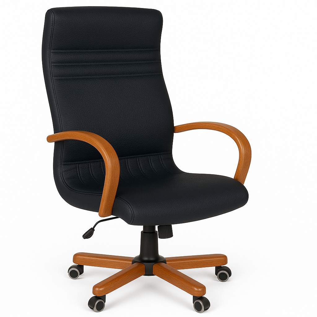 Scaun birou piele NEAGRA | model GOLD P